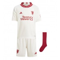 Camisa de Futebol Manchester United Alejandro Garnacho #17 Equipamento Alternativo Infantil 2023-24 Manga Curta (+ Calças curtas)